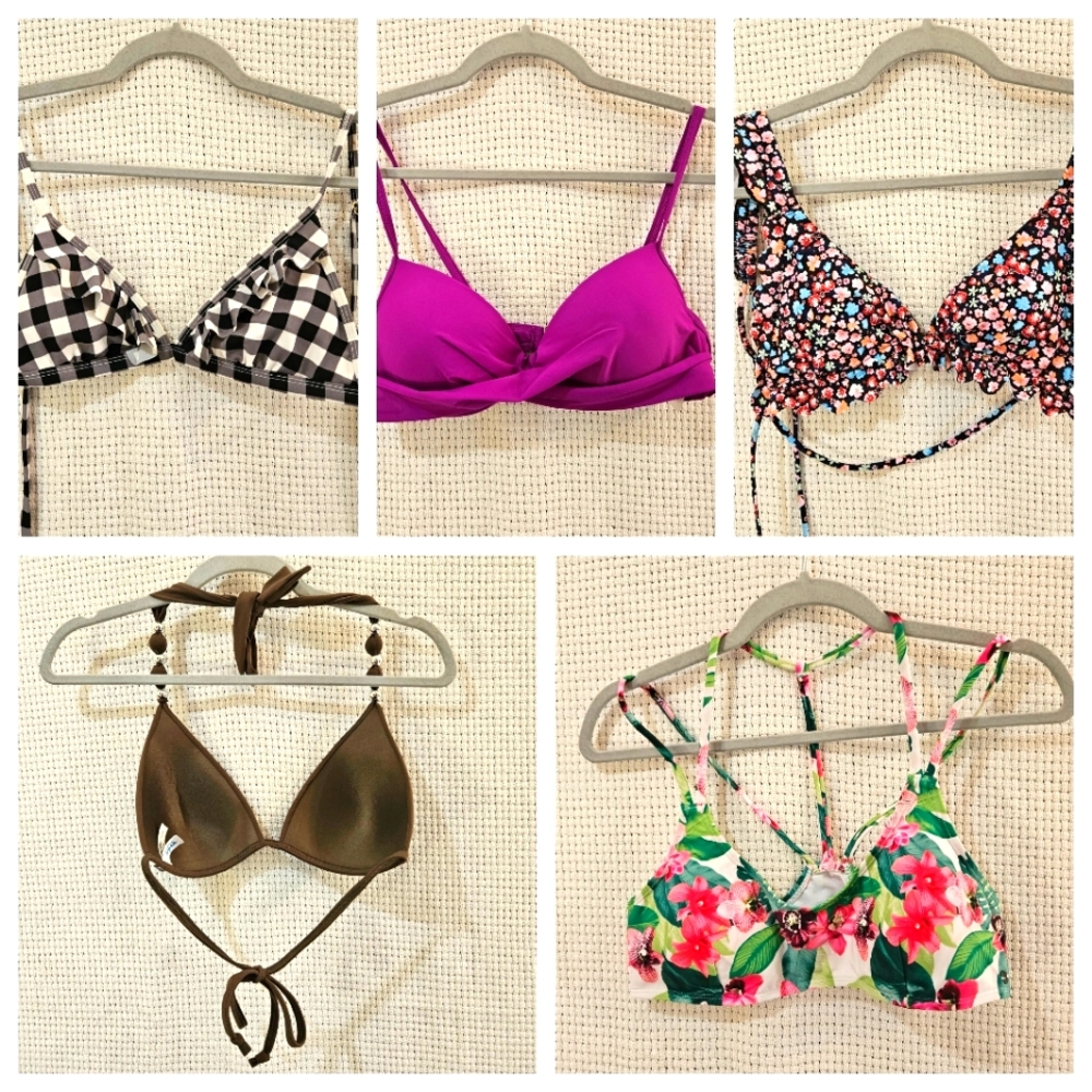 Colorful Bikini Top Collection 5 Tops Sizes Med/lg